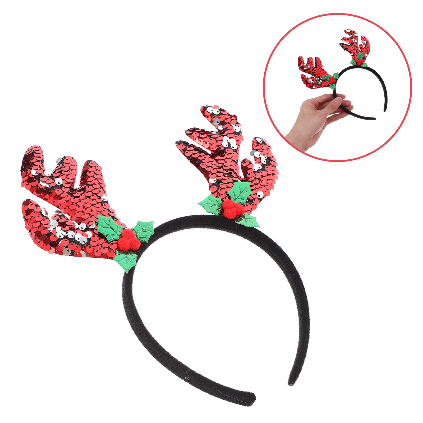 Reindeer Antlers Headband - Bando Rambut Rusa Natal yang Lucu,