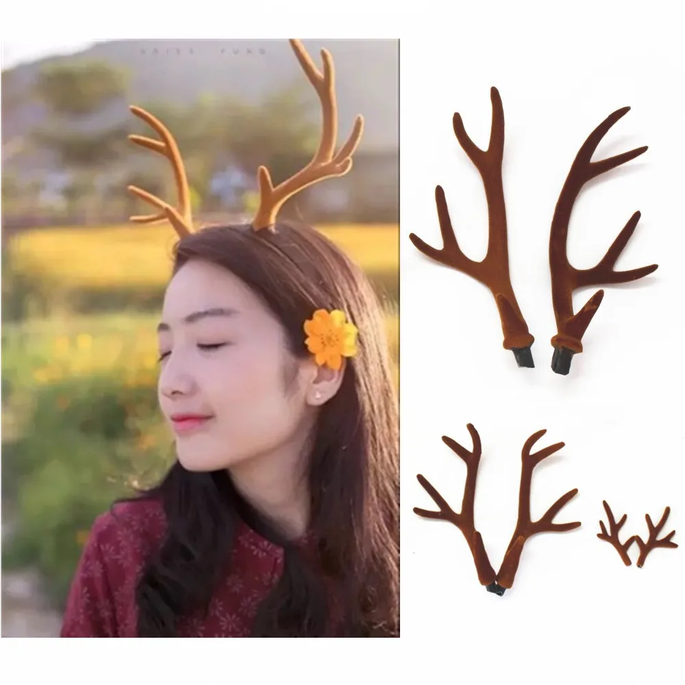 Reindeer Antlers Headband - Tanduk Rusa Simulasi Coklat Buatan Tangan