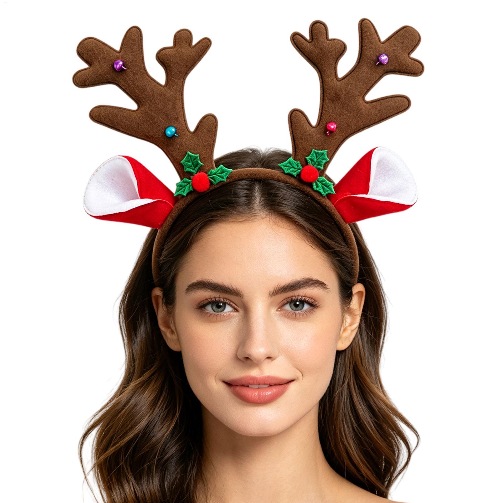 Reindeer Antlers Headband - Bando Tanduk Rusa Natal, Bahan Plush