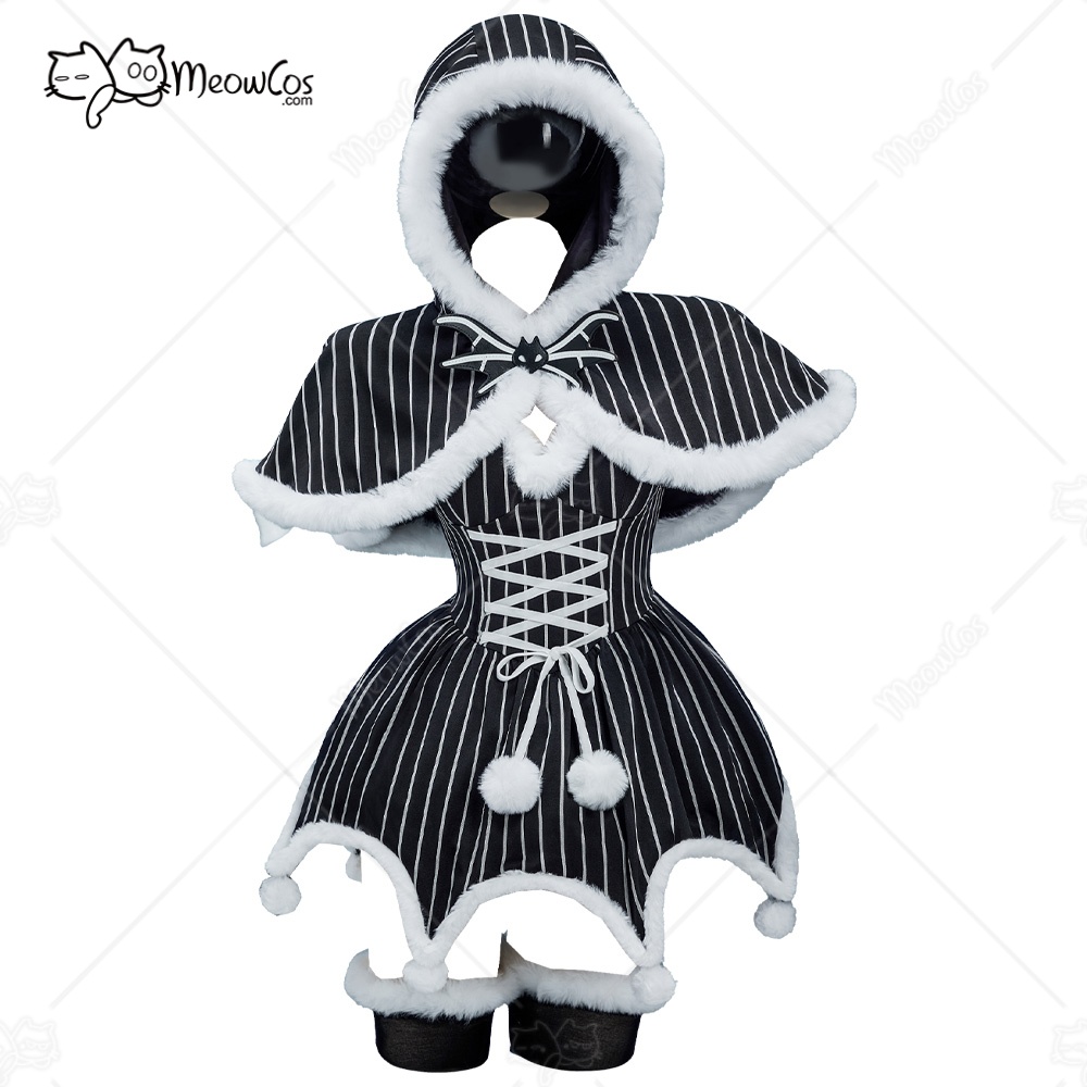 Christmas Stocking Hanging - Gaun Bergaris Kostum Gotik Gaya JACK