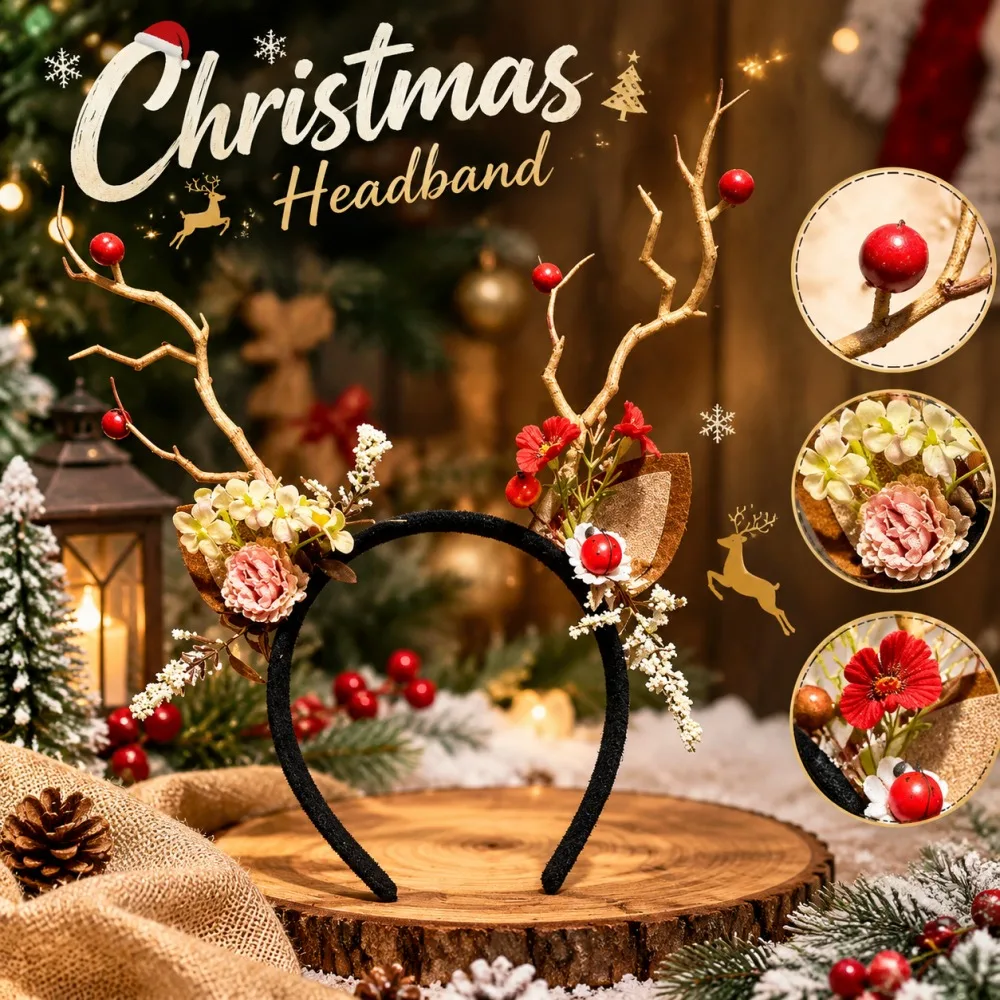 Bando Tanduk Rusa Natal dengan - Reindeer Antlers Headband ulasan dan harga