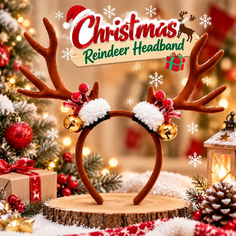 Bando Tanduk Rusa Natal dengan - Reindeer Antlers Headband ulasan dan harga