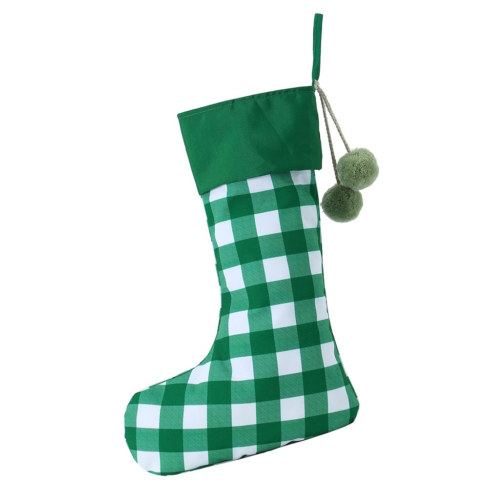 Kaus Kaki Natal Bermotif Kotak - Christmas Stocking Hanging ulasan dan harga